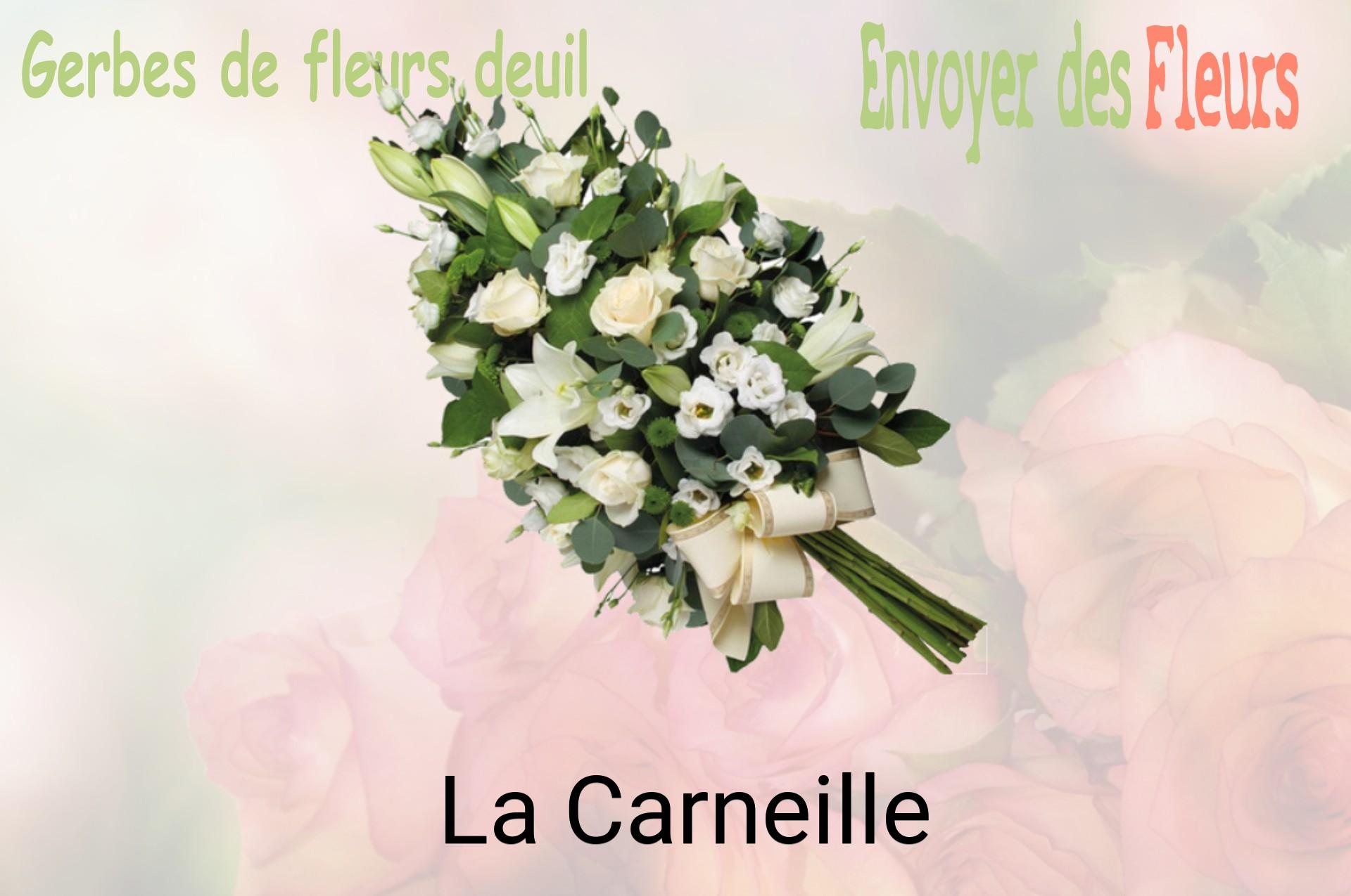 Gerbe de fleurs de deuil livrée à La Carneille